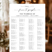 Elegant Script Alfabetische bruiloft zitgrafiek Poster