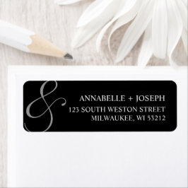 Elegant Script Ampersand Formal Black Wedding Etiket