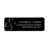 Elegant Script Ampersand Formal Black Wedding Etiket (Voorkant)