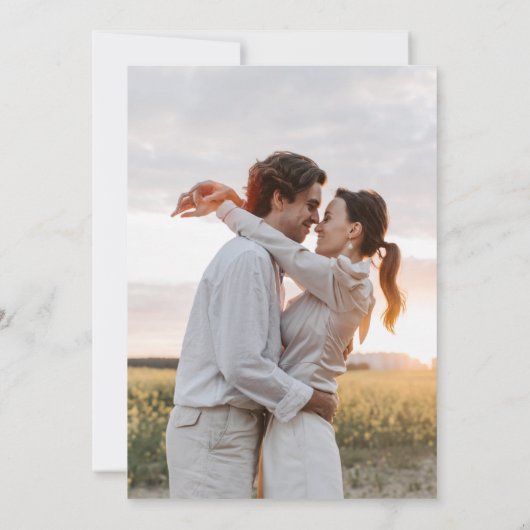 Elegant Script Ampersand Photo Wedding Save The Date (Achterkant)