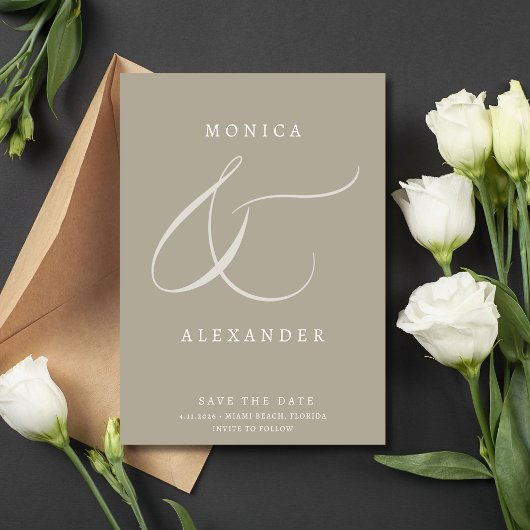 Elegant Script Ampersand Photo Wedding Save The Date