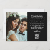Elegant Script and Black | QR Code Just Married Kaart (Achterkant)