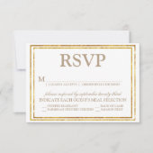 Elegant Script and Gold Border Wedding RSVP (Voorkant)