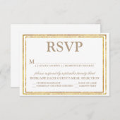 Elegant Script and Gold Border Wedding RSVP (Voorkant / Achterkant)