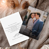 Elegant script and modern photo bedankkaart