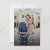 Elegant script and modern photo bedankkaart (Voorkant)