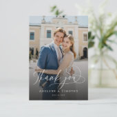 Elegant script and modern photo bedankkaart (Staand voorkant)