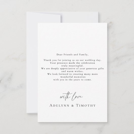 Elegant script and modern photo bedankkaart (Achterkant)