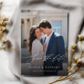 Elegant script and modern photo  save the date