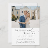 Elegant script and modern photo  save the date (Achterkant)