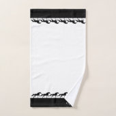 Elegant Script and Stylish Horses on White Bad Handdoek (Handdoek)