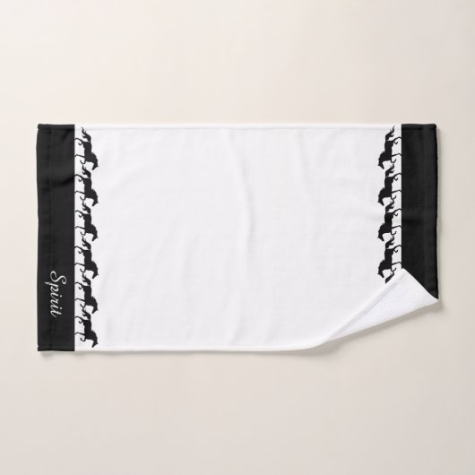 Elegant Script and Stylish Horses on White Bad Handdoek (Handdoek)
