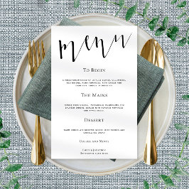 Elegant Script Any Color Wedding Menu Poster