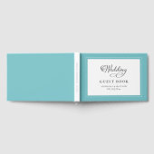 Elegant Script Aqua Trouwboekje Chic Rand Gastenboek (Volledig)