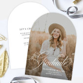 Elegant Script Arch Photo Afstuderen Aankondiging