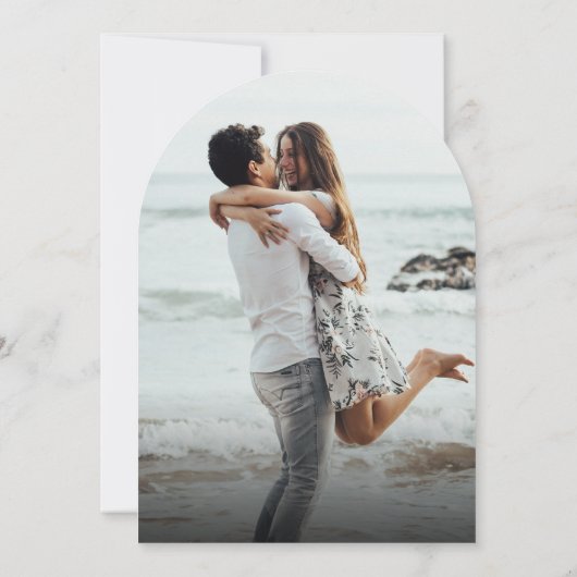 Elegant Script Arch Photo Couples Bridal Shower Kaart (Achterkant)