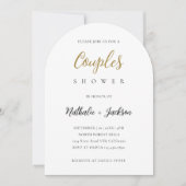 Elegant Script Arch Photo Couples Bridal Shower Kaart (Voorkant)