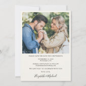 Elegant Script Arch Photo Cream Bruiloft Save The Date (Achterkant)