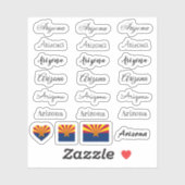Elegant script Arizona & Arizona Flag /name Set Sticker (Vel)