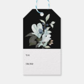 Elegant Script Artic Botanical Black Holiday Cadeaulabel (Achterkant)