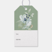 Elegant Script Artic Botanical Sage Groene Vakanti Cadeaulabel (Achterkant)