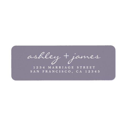 Elegant Script Asroze Huwelijks Retouradres Etiket (Voorkant)