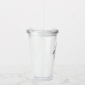 Elegant Script Aster September Geboorte Bloem Naam Acryl Drinkbeker (Rechts)