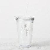 Elegant Script Aster September Geboorte Bloem Naam Acryl Drinkbeker (Achterkant)