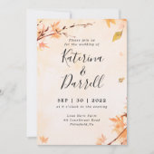 Elegant Script Autumn Weddenschap Kaart (Voorkant)