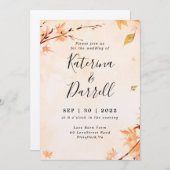 Elegant Script Autumn Weddenschap Kaart (Voorkant / Achterkant)
