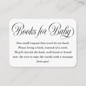 Elegant Script B & W Baby Shower Books For Baby Informatiekaartje (Voorkant)