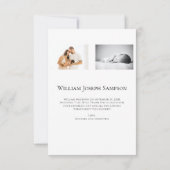 Elegant Script Baby Dank u geboorte aankondiging (Achterkant)