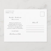 Elegant Script Baby Fotoaankondiging Bedankt Briefkaart (Achterkant)