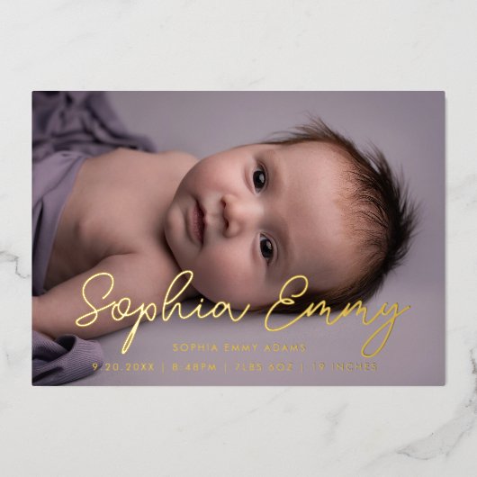 Elegant Script Baby Hartelijk dank voor uw kaart e (Voorkant)