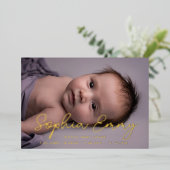 Elegant Script Baby Hartelijk dank voor uw kaart e (Staand Voorkant)