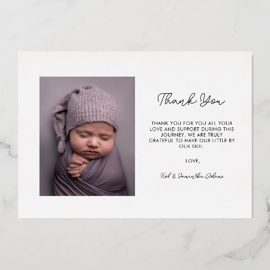 Elegant Script Baby Hartelijk dank voor uw kaart e (Achterkant)