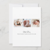 Elegant Script Baby Meisje Multi Foto Geboorte Aankondiging (Achterkant)