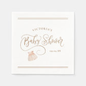 Elegant Script Baby Meisje Waterverf Baby shower Servet (Voorkant)