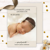 Elegant Script Baby Photo Birth Announcement Card Bedankkaart
