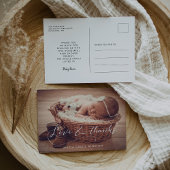 Elegant script Baby shower dank u Briefkaart