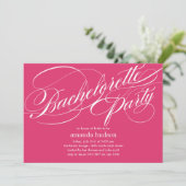 Elegant Script Bachelorette Party Invitation Kaart (Staand voorkant)