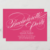 Elegant Script Bachelorette Party Invitation Kaart (Voorkant / Achterkant)
