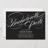 Elegant Script Bachelorette Party Invitation Kaart (Voorkant)