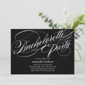 Elegant Script Bachelorette Party Invitation Kaart (Staand voorkant)