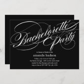 Elegant Script Bachelorette Party Invitation Kaart (Voorkant / Achterkant)