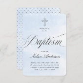 Elegant Script Baptism Invitation Kaart (Voorkant / Achterkant)