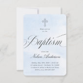 Elegant Script Baptism Invitation Kaart (Voorkant)