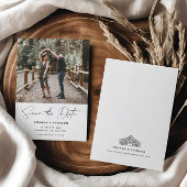 Elegant Script Barn Wedding Sla de datum op Save The Date