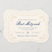 Elegant script Bat Mitzvah Kaart (Voorkant / Achterkant)