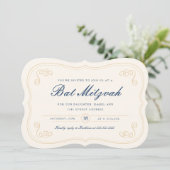 Elegant script Bat Mitzvah Kaart (Staand voorkant)